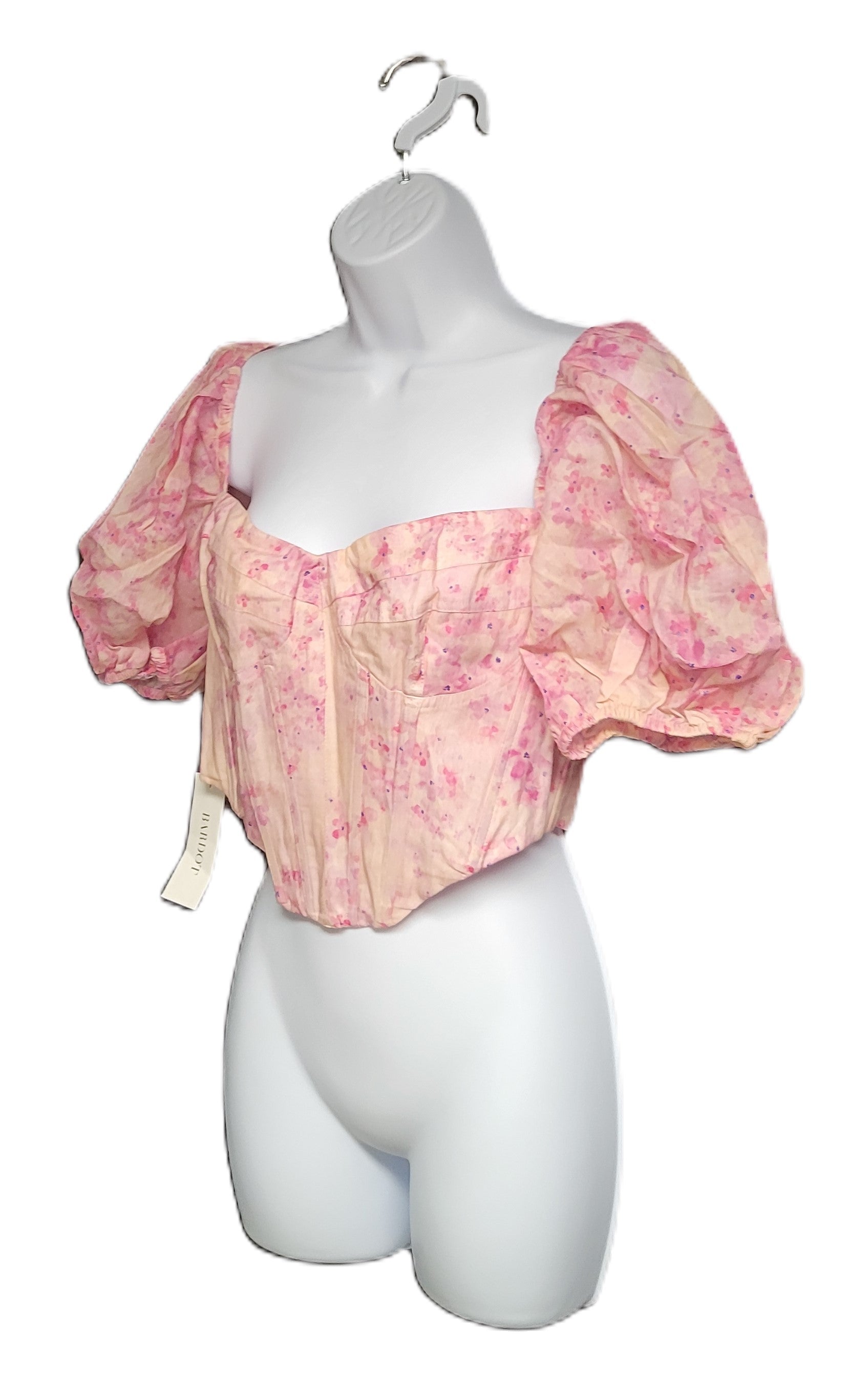 Bardot Kiah Corset Top in Pink Floral Size 6