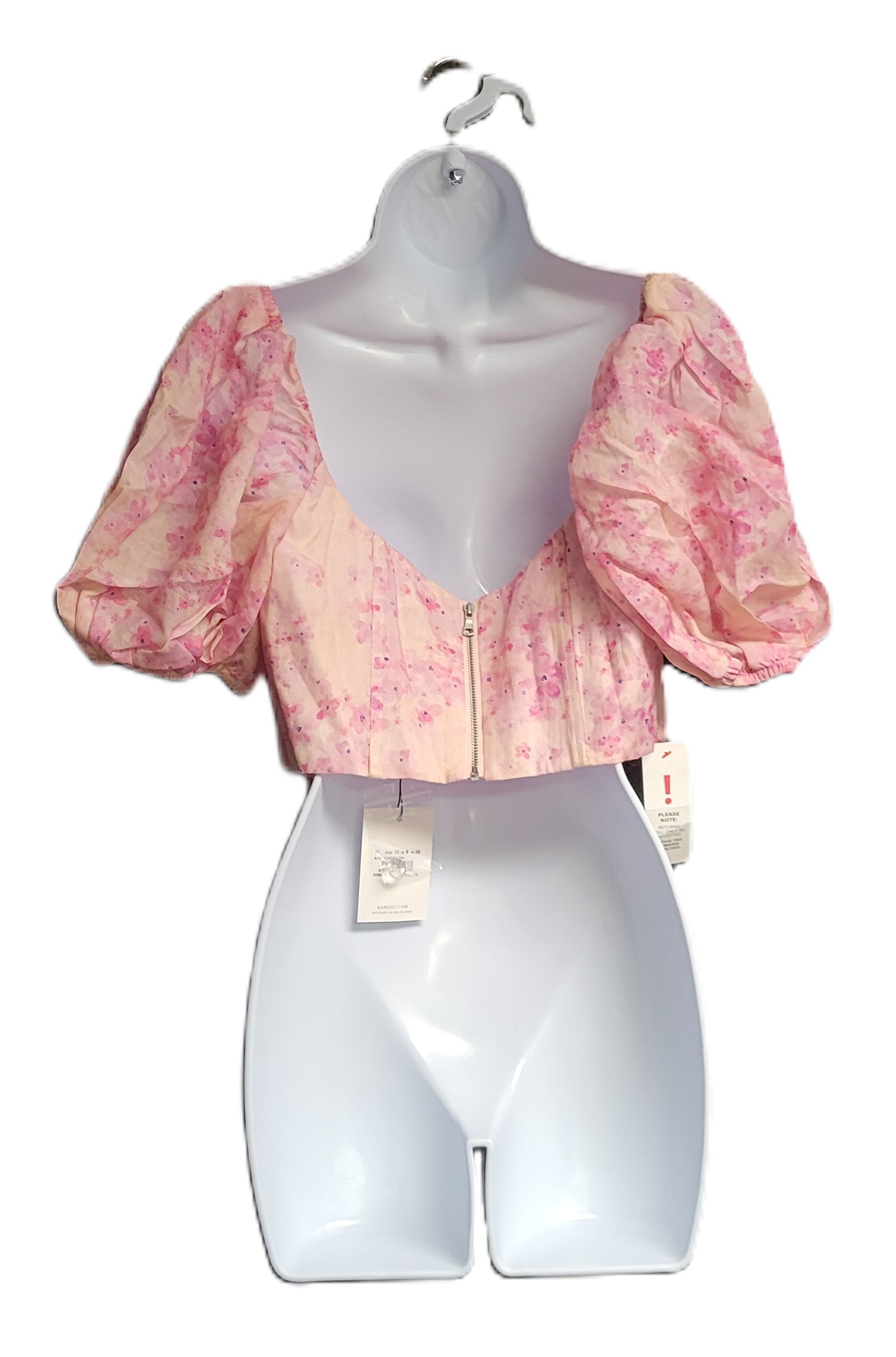 Bardot Kiah Corset Top in Pink Floral Size 6