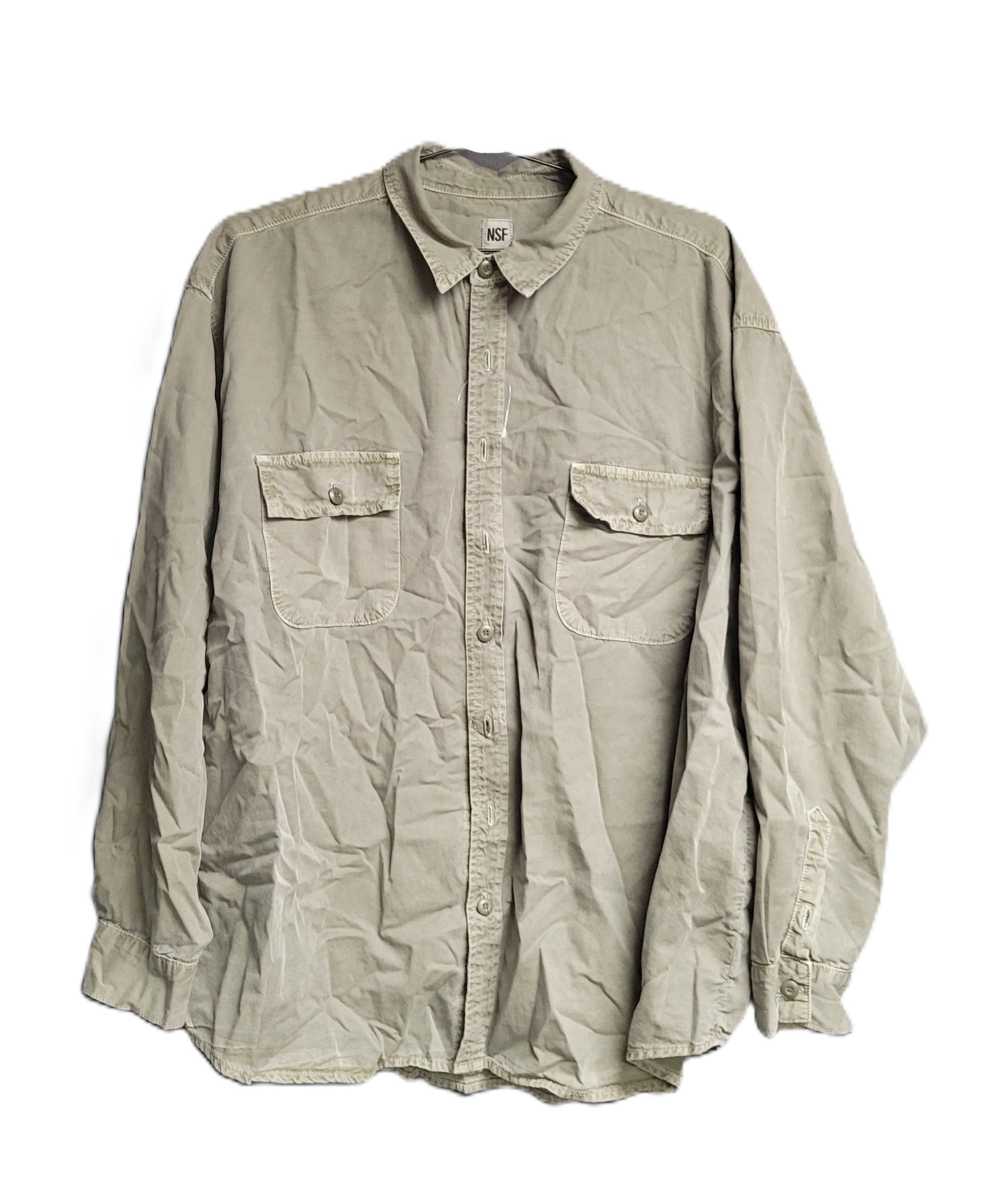 NSF Busy Oversized Boyfriend Shirt in Pigment Army Size Medium