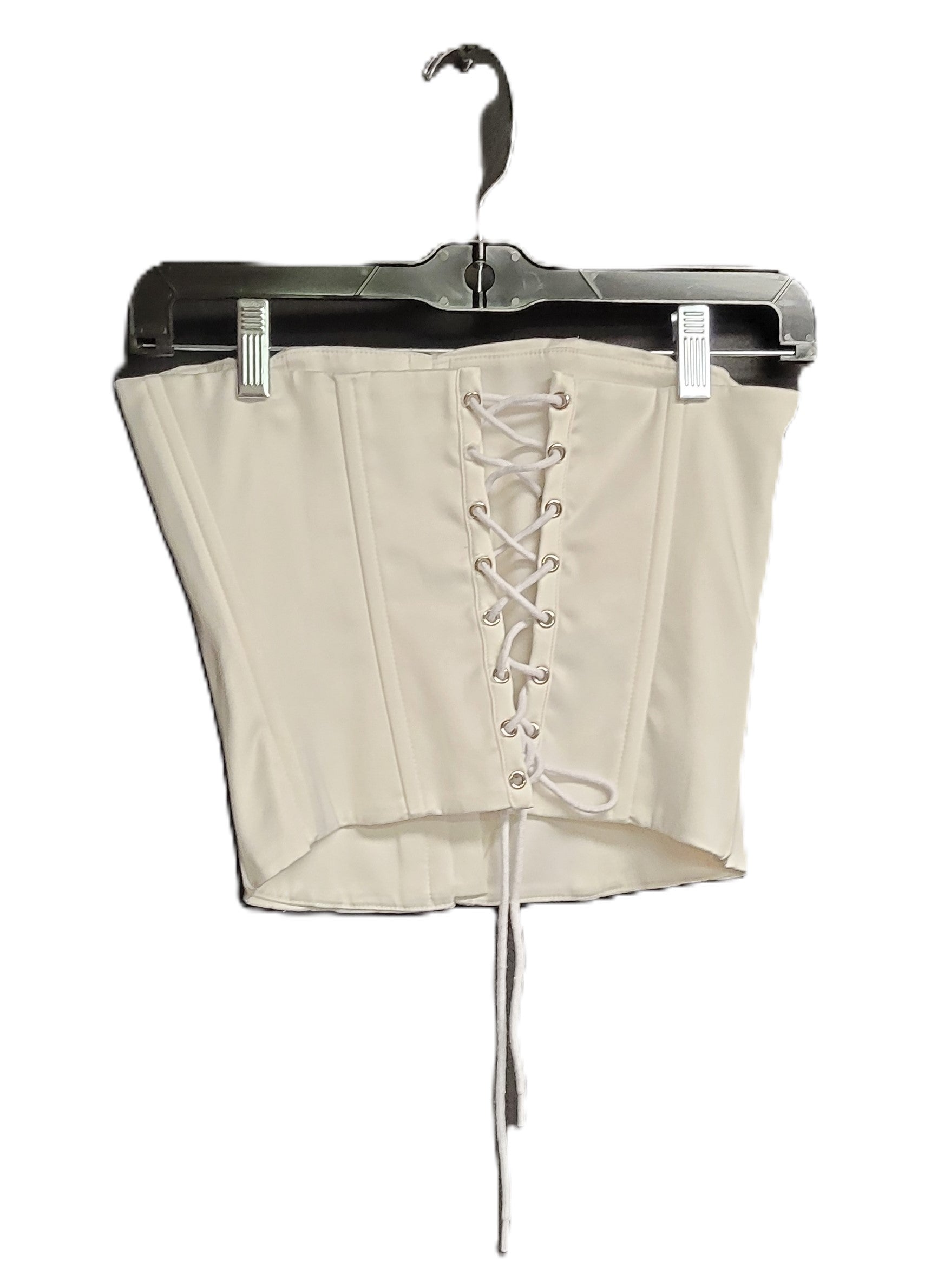 GUIZIO Satin Corset in White Size X-Small