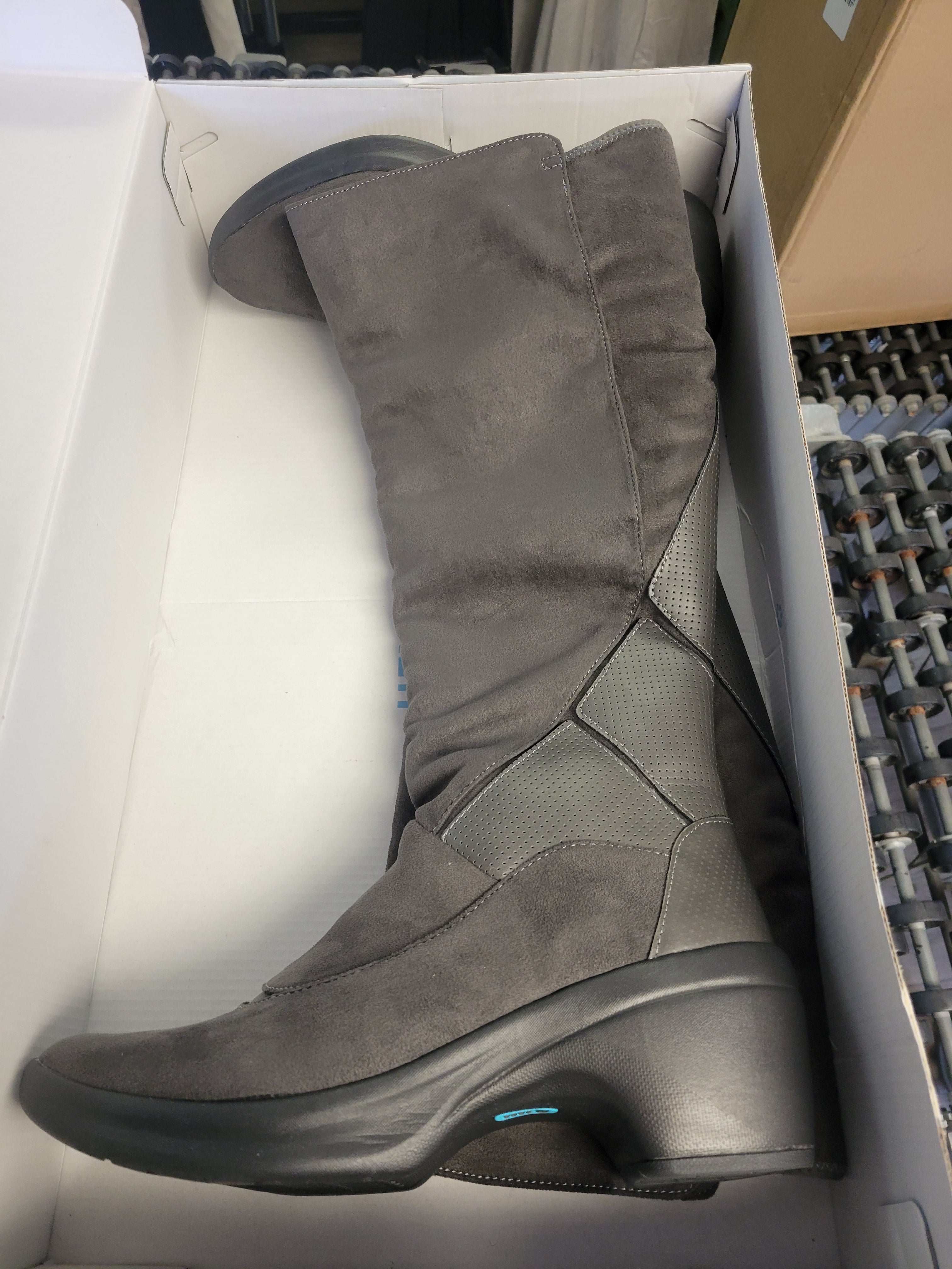 Bzees Wish List washable zip-up tall boot in Gray