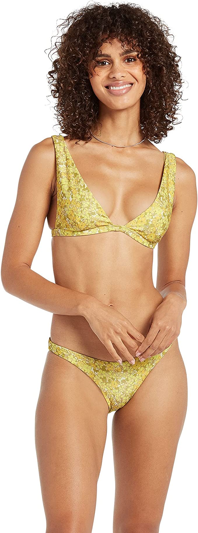 Volcom Everything Bud Halter in Citron Size Large
