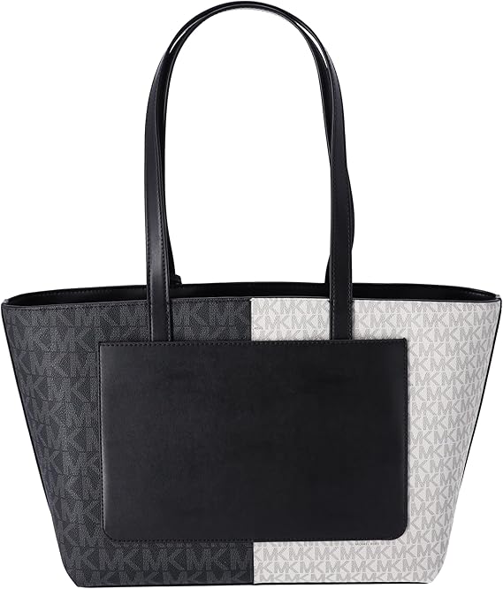 Michael Kors Jet Set Travel Medium Zip Top Tote Black Multi MK Signature - NEW