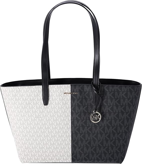 Michael Kors Jet Set Travel Medium Zip Top Tote Black Multi MK Signature - NEW