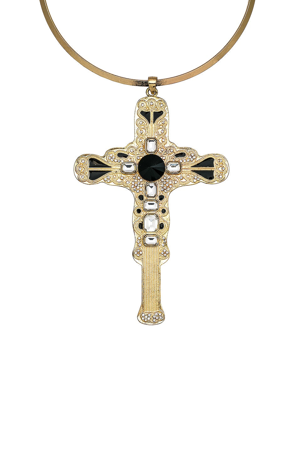 8 Other Reasons Statement Cross Necklace in Gold