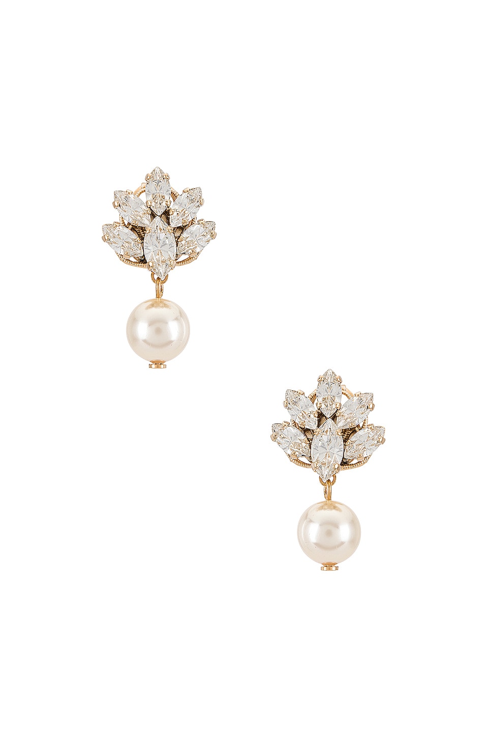 Anton Heunis Pedant Crystal Cluster Earrings in Pearl