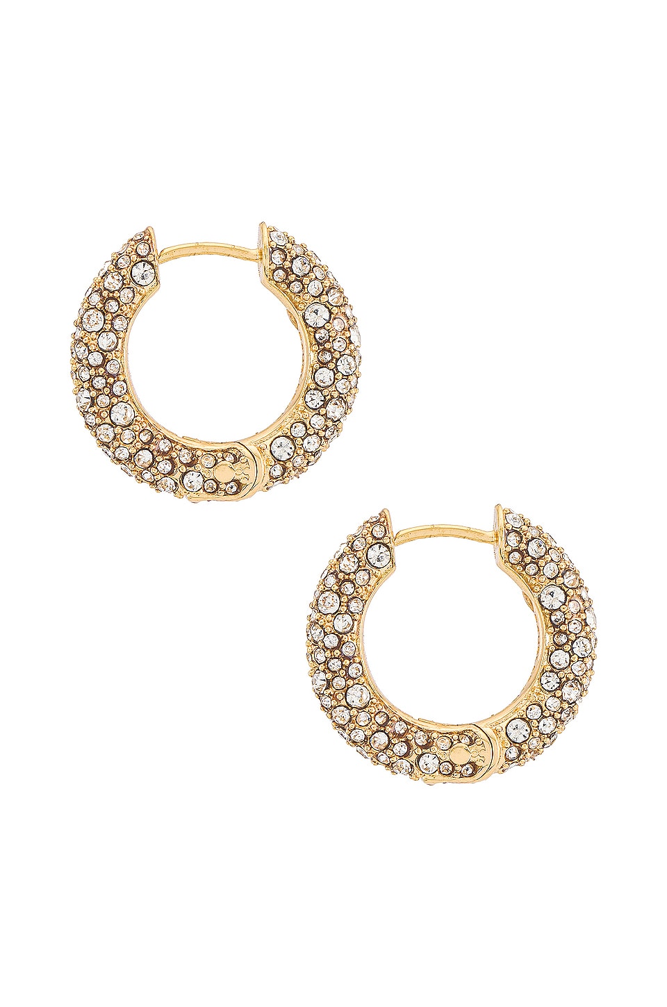 BaubleBar Carina Huggie Hoops in Clear Size All