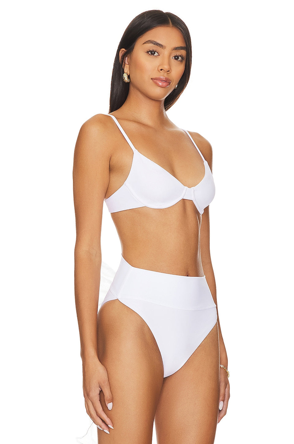 BEACH RIOT Camilla Bikini Top in White Size Small