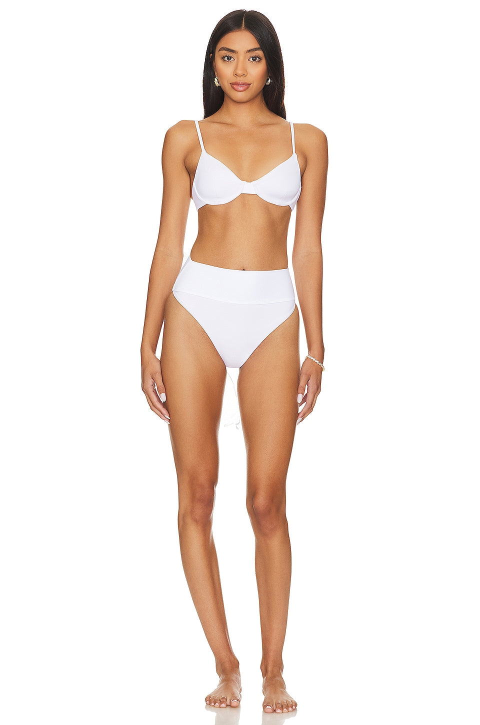 BEACH RIOT Camilla Bikini Top in White Size Small