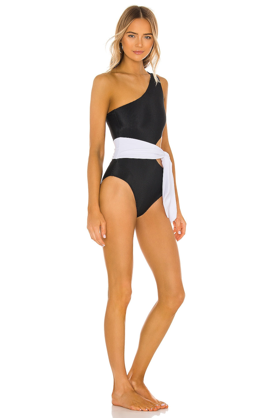 BEACH RIOT Carlie One Piece in Black & White SIZE MEDIUM