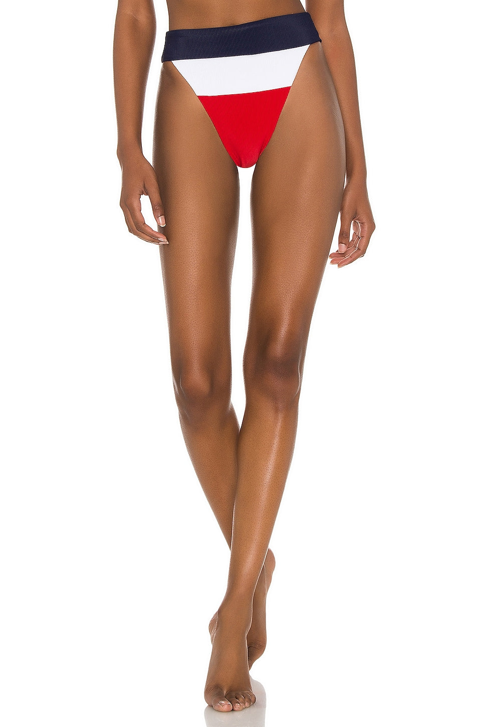 BEACH RIOT Alexis Bikini Bottom in Red, White & Blue Size medium