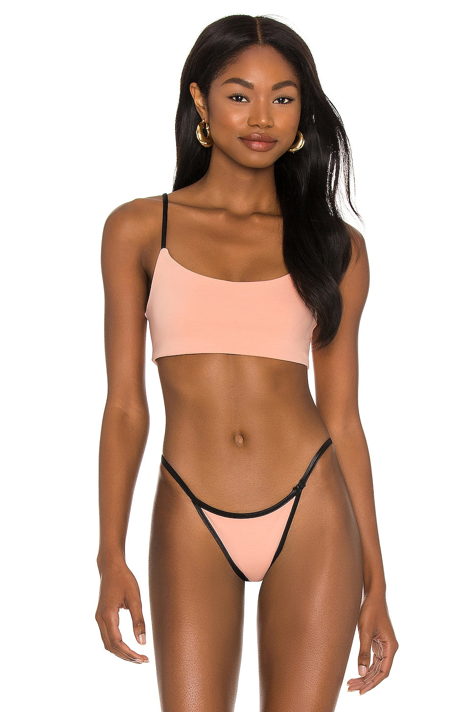 KORAL Gal Reversible Blackout Bikini Top in Pompano Orange & Black SIZE SMALL