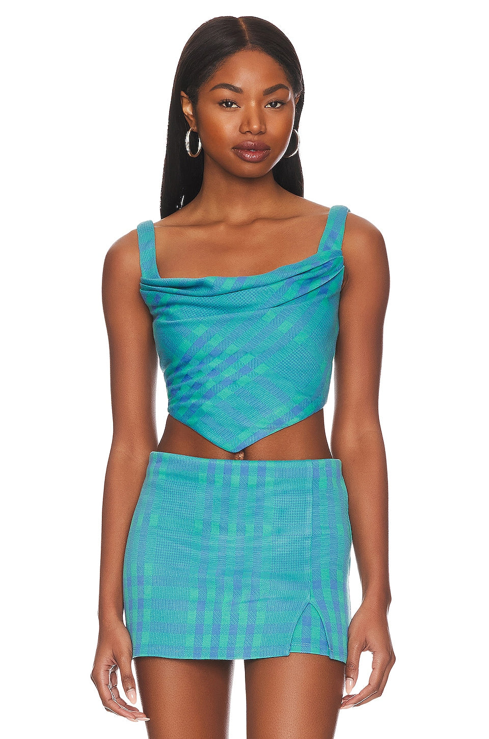 Lovers and Friends Montauk Bustier in Oceanic Teal Blue Size Small