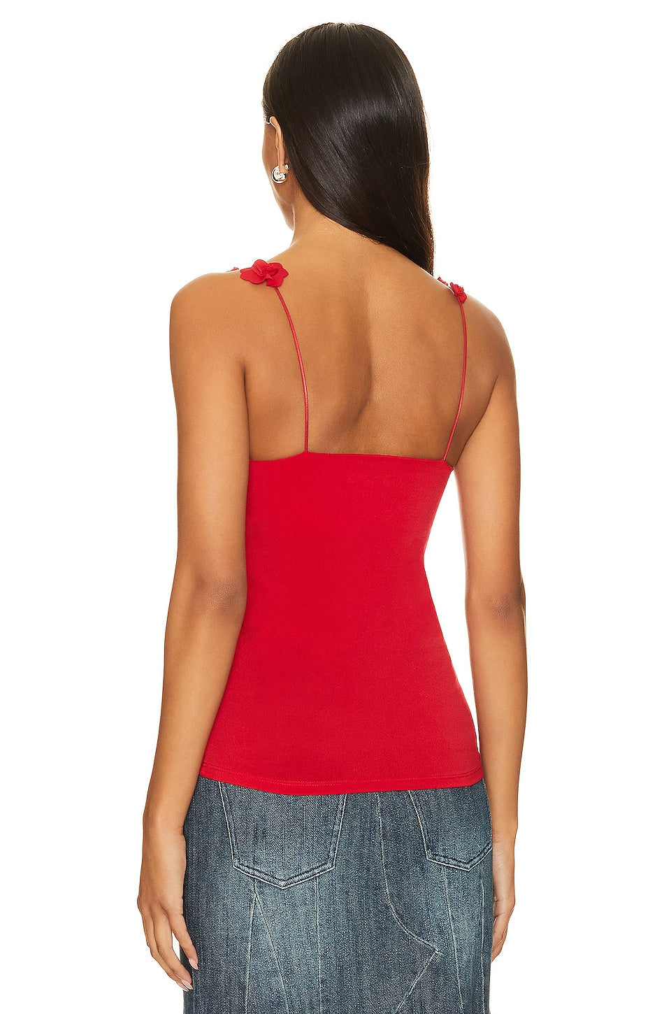 Musier Paris Nuovo Top With Flower Straps in Red Size 36