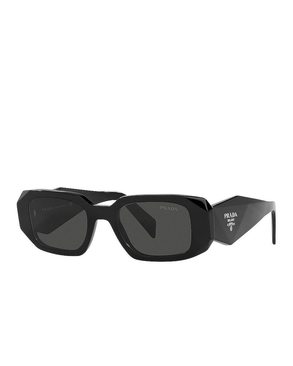 Prada Scultoreo Narrow Sunglasses in Black