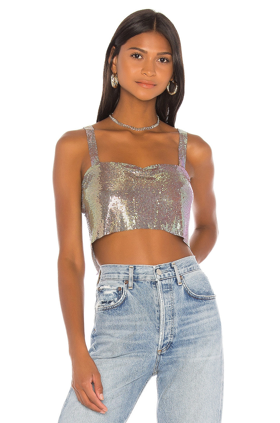 superdown Shana Chain Crop Top in Multi Size Medium