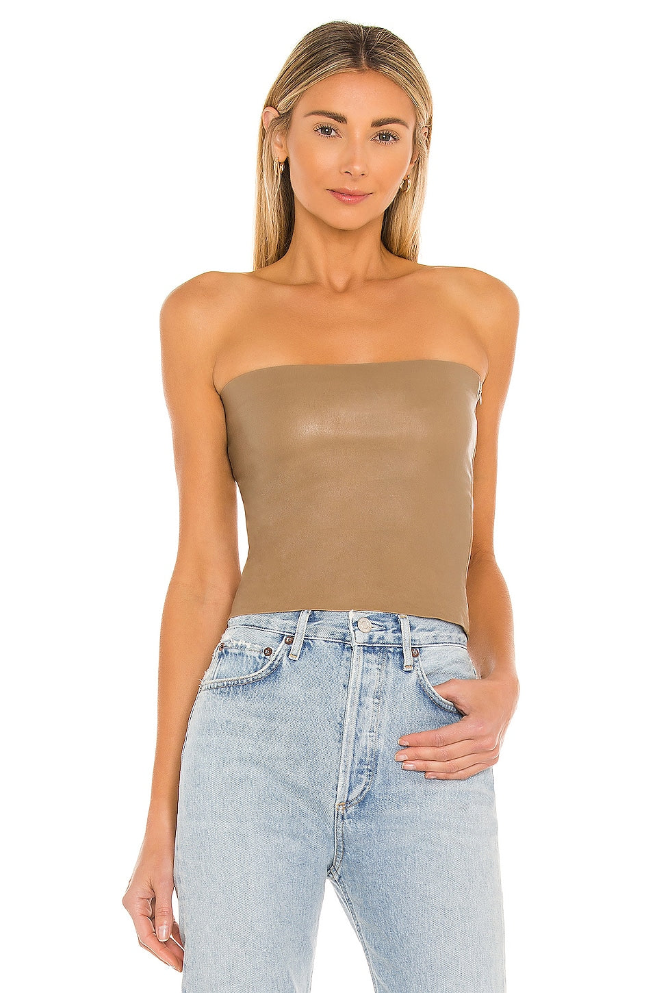 SPRWMN X REVOLVE Bandeau Top in Dove Size X-Small