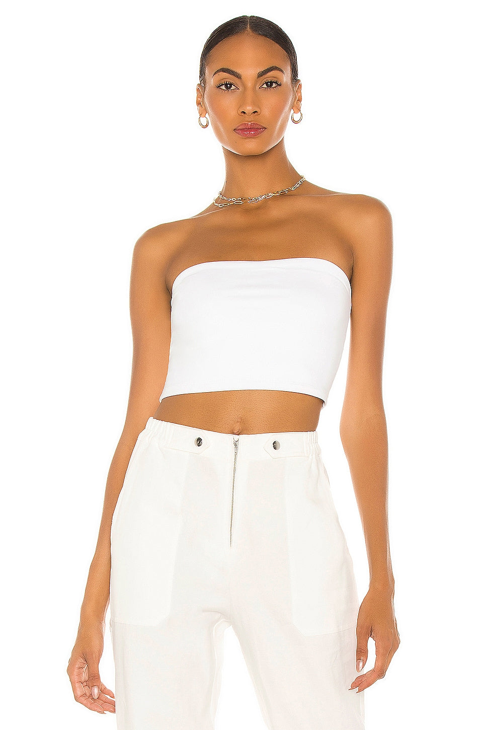 Susana Monaco Strapless Crop Top in Sugar Size Large