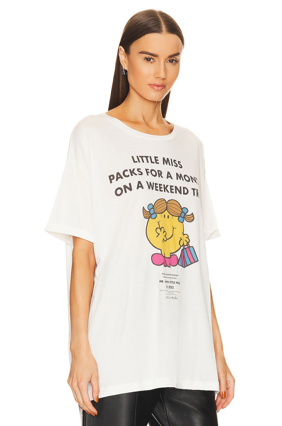 The Laundry Room Little Miss Weekend Oversized Tee in White Size Small